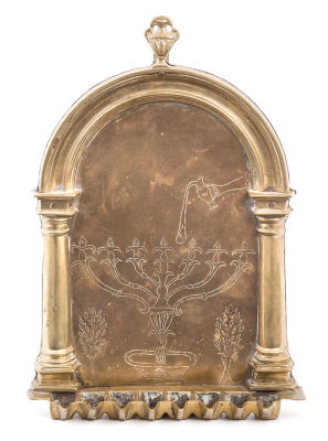 Hanukkah Lamp – Italy, 18th Century. Hanukkah Lamp. Italy (Rome?), [18th century]. Brass, cast 
