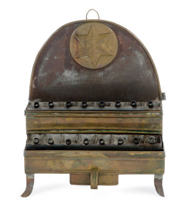 Two-Tiered Hanukkah Lamp – Alsace, 19th Century. Two-tiered Hanukkah lamp, to be lit by two 