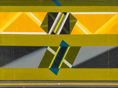 Samuel Ackerman (b. 1951) – Geometric Abstract, 1978 – Acrylic on Canvas. Samuel Ackerman (b. 