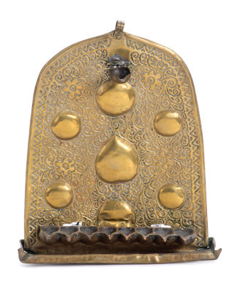 Hanukkah Lamp – Fez – Repouss&eacute; Patterns with Dutch Influence. Hanukkah lamp. Fez or Mekn&egrave;s 