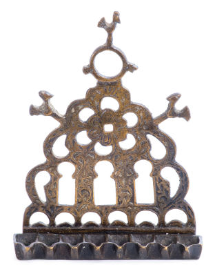 Hanukkah Lamp with Bird Decorations – Sefrou, 19th Century. Hanukkah lamp. Sefrou, Morocco 