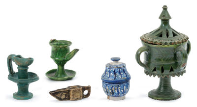 Five Earthenware and Stone Vessels – Morocco and Tunisia. Five vessels – four of earthenware and 