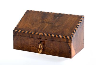 Olivewood Letter Box – Photograph of the Temple Mount – Jerusalem, Late 19th Century. A letter 