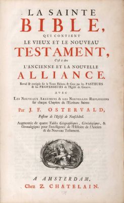 French Bible – Amsterdam and Rotterdam, 1724 – Engravings. La Sainte Bible, qui contient le 