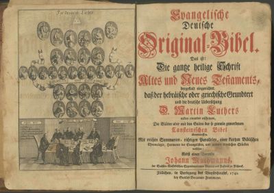 Bilingual Edition of the Bible Translated by Luther – German and Hebrew – Z&uuml;llichau, 1741. Evange 