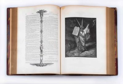 French Edition of the Bible – 230 Wood Engravings by Gustave Dor&eacute; – Tours, 1866. La Sainte Bible 