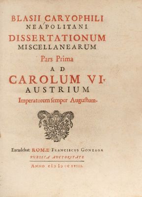 Dissertationum Miscellanearum – Collection of Essays by Italian Scholar Biagio Garofalo – Rome 