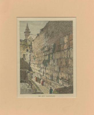 Five Hand-colored Prints – Jews Praying in Jerusalem – 19th Century. Five hand-colored prints 
