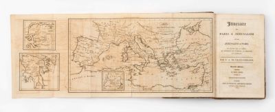 "Itinerary from Paris to Jerusalem" – Fran&ccedil;ois-Ren&eacute; de Chateaubriand – Paris, 1812 – Folding 