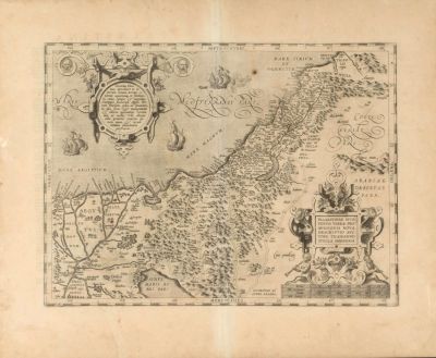 Two Maps from "Theatrum Orbis Terrarum" by Abraham Ortelius – Map of Palestine and Map of 