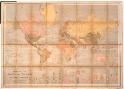 Mercantile Map of the World – Large, Color Map of the World – London, Edinburgh and Glasgow, 1868. 