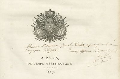 Geographical Survey by Jacques-Marie Le P&egrave;re, for the Construction of the Suez Canal – Paris 