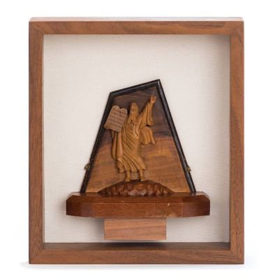 Wooden Relief – Moses and the Tablets of the Law – Exiles of the Irgun and the Lehi at the 