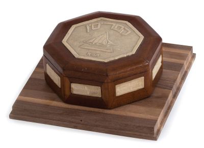 Wood and Stone Box – Cyprus Detention Camps, 1948. A wooden box with chiseled stone inlay, from 