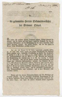 Decree Issued by the Bishopric of Brno – Prohibition to Employ Christian Servants in Jewish 