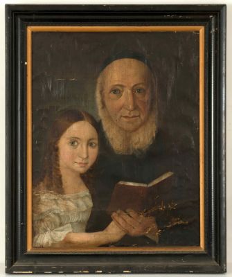 Father and Daughter – Oil on Canvas – Popular Art – USA, Second Half of the 19th Century. Unknown 