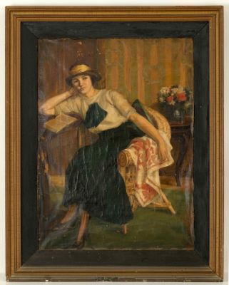 Portrait of a Girl – Oil on Canvas – Early 20th Century. Unidentified artist, Portrait of a 