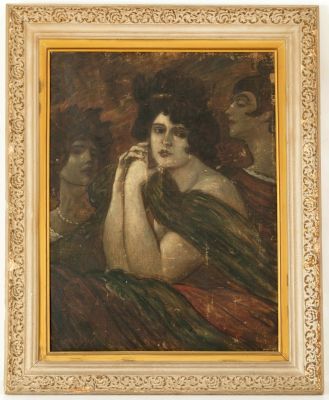 Andor Dudits (1866-1944) – Three Women – Oil on Canvas. Andor Dudits (1866-1944), Three Women. 