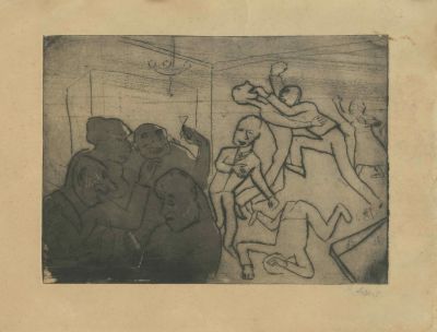 Rudi Lesser (1901-1987) – Etching. Rudi Lesser (1901-1987), etching. Signed in pencil: "R. 