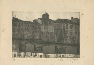 Avraham Ofek (1935-1990) – Two Etchings. Avraham Ofek (1935-1990), two etchings. 1. Fields and 