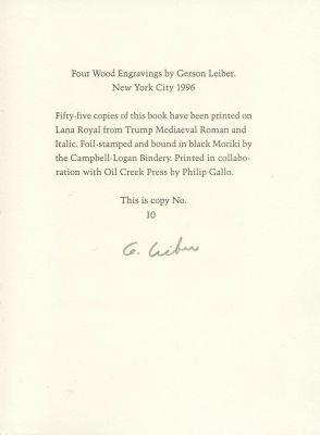 A Poem by Isabella Leitner / Four Quotes from Jewish Sources – Two Books with Prints by Gerson 