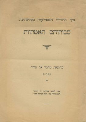 Four Booklets – 1929 Palestine Riots – 1929-1930. The description and condition report appear 