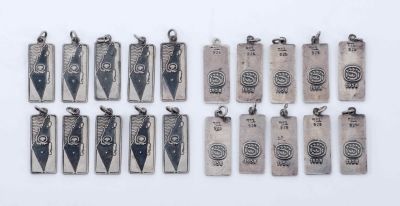 Twenty (Identical) WIZO Silver Pendants – 10th Anniversary of the State of Israel – Yitzhak 