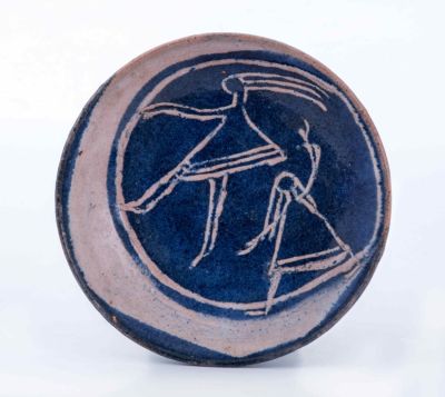 Bowl – Eva Samuel – Two Girls. The description and condition report appear below in Hebrew. For 