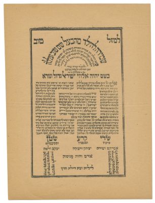 "Protection for a Child from the Baal Shem Tov" – Protection Leaf for a Newborn – Israel 
