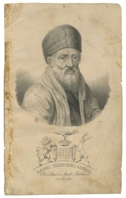 R. Tzvi Hirsch Levin, Rabbi of Berlin – Lithograph – Berlin, 1834. The description and condition 