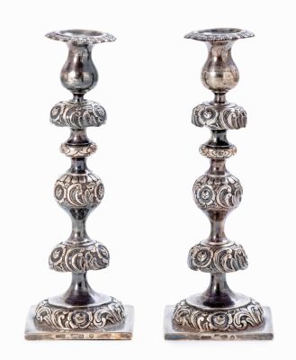 Silver Candlesticks – Warsaw, 1865 – Jewish Silversmith R. Hersz Szyldberg. The description and 