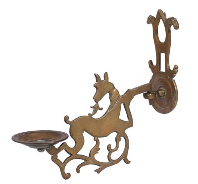 Two Gazelle Shaped Wall Candelabra, for Shabbat – Poland, 19th or 20th Century. The description 
