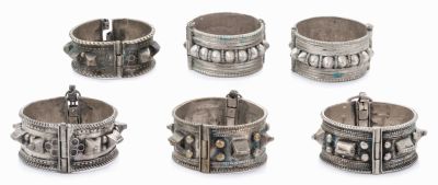 Six Palestinian Bracelets – Ramallah Region. Six Palestinian "aswara 'aride bi-l-quifl" 