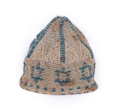 Knitted and Beaded Kippah – Yemen or Eretz Israel – Early 20th Century. The description and 