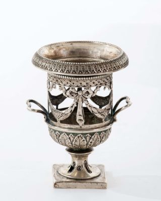 Silver Candle Holder for Havdalah of Rebbe Maharash and Rebbe Rashab of Lubavitch - With 
