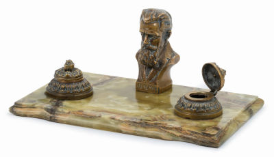 Elegant Inkstand with Bust of Theodor Herzl – Austria, Early 20th Century. Inkstand with bust of 