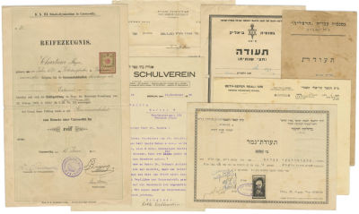Collection of Paper Items – Educational Institutions in Palestine and Europe, 1920s-1950s – 