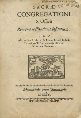 Three Legal Documents Pertaining to the Jews of Italy – 1698, 1737 and 1843 – Including a 