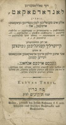 "Der Vollst&auml;ndige Landadvokat" – Legal Handbook, With Texts of Jewish Marital Contracts – Br&uuml;nn 