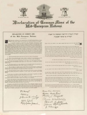 Declaration of Common Aims of the Mid-European Nations – Bilingual Poster Issued by Twelve 