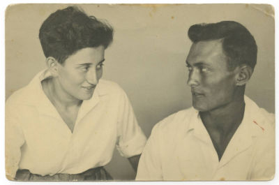 Ruth and Moshe Dayan – Photograph by Lou Landauer, Inscribed by Ruth Dayan – Nahalal, 1935. Photo 