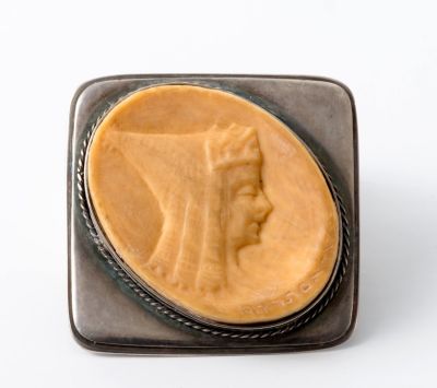 "Esther, " Relief in Silver Frame – Bezalel. "Esther, " relief, product of Bezalel. Set in 