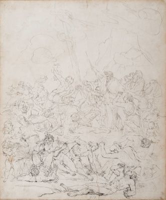 Raymond de Lafage – Moses and the Brazen Serpent – Ink and Pencil on Paper. Raymond De Lafage 