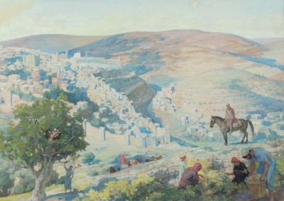 Elsie Anna Wood (1887-1978) – Jerusalem under Roman Rule – Gouache on Paper. Elsie Anna Wood 