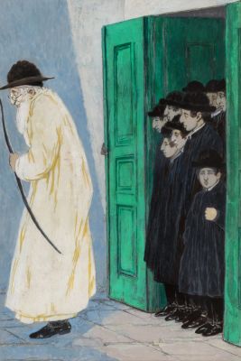 Manuel Orazi (1860-1934) – Seven Original Preparatory Works for Engravings – Jewish Figures in 