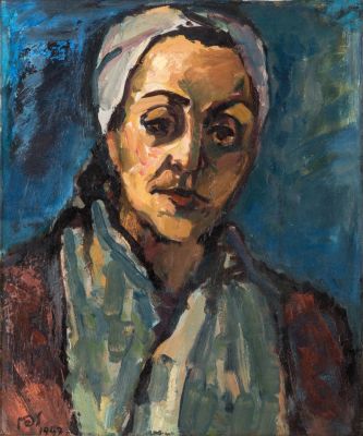 Leon (Arie) Fein (1906-1993) – Portrait of the Poet Yocheved Bat-Miriam, 1947 – Oil on Canvas. Le 