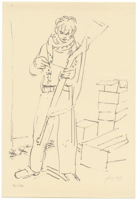 Nahum Gutman – Two Portfolios of Print, Signed– "Little Tel Aviv" / Eight Prints after Drawings 