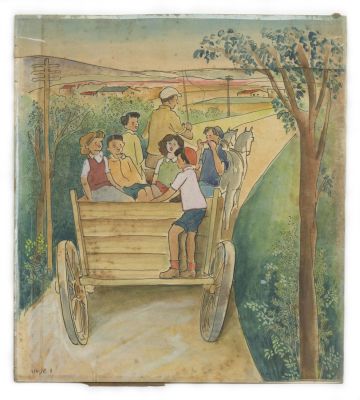 David Shneur (1905-1988) – Four Drawings. Four drawings by David Shneur (1905-1988). Ink and 
