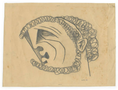 Shalom Sebba (1897-1975) – Head, 1946 – Pencil on Paper. Shalom Sebba (1897-1975), head, 1946. 