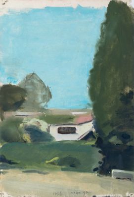 Ran Hadari (b. 1962) – Landscape – Oil on Paper. Ran Hadari (b. 1962), Landscape, 1986. Oil on 